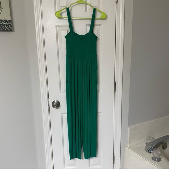 Isabel Maternity by Ingrid & Isabel Dark Green Smocked Jumpsuit - Picture 6 of 7